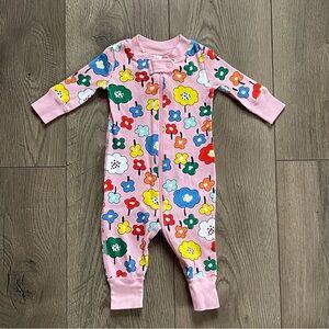 Hanna Andersson All in Bloom Pink Floral 0-3m Baby Organic Cotton Sleeper